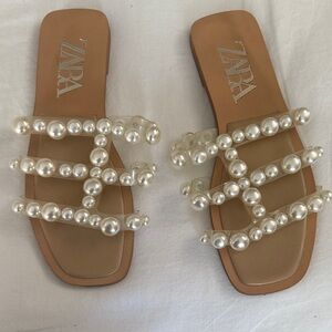 Zara Women's Sandals with Pearl Accents